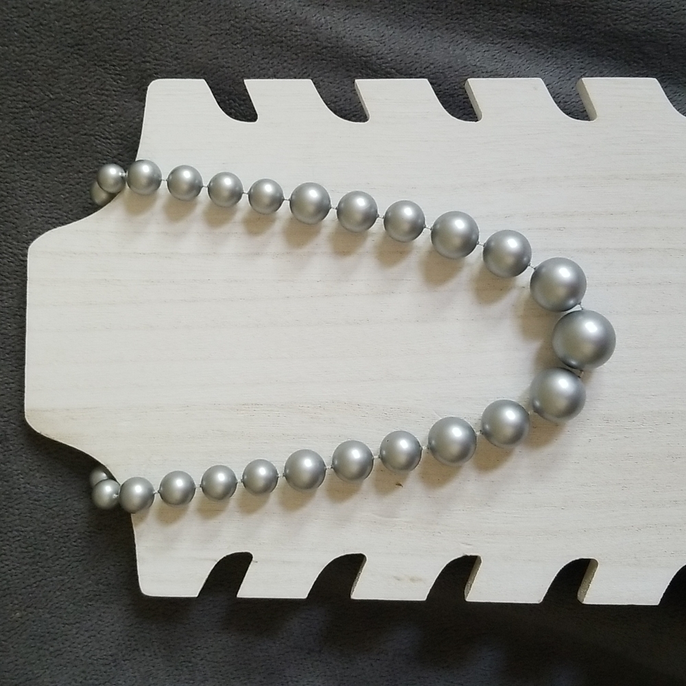 Gray Faux Pearl Necklace